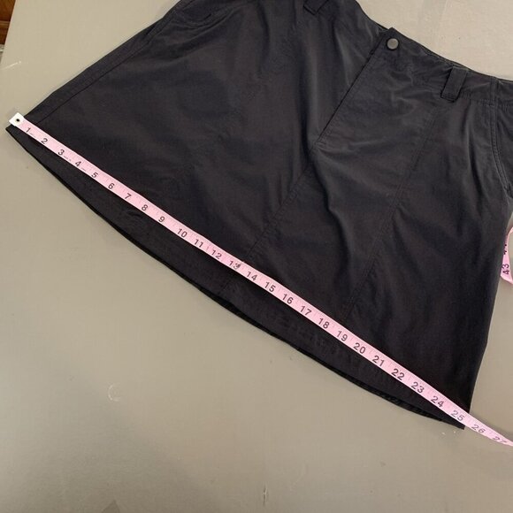 LL Bean Womens M Skirt Black Hiking Outdoor Pockets Nylon Stretch Casual Travel - Picture 10 of 11